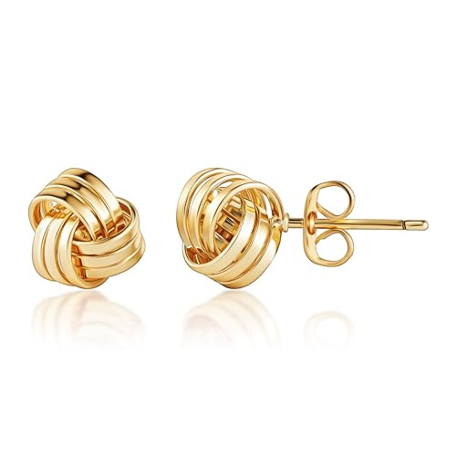Barzel 18K Gold Plated Woven Love Knot Stud Earrings - Made In Brazil | Amazon (US)