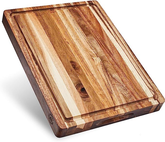 Sonder Los Angeles, Thick Sustainable Acacia Wood Cutting Board with Juice Groove, Sorting Compar... | Amazon (US)