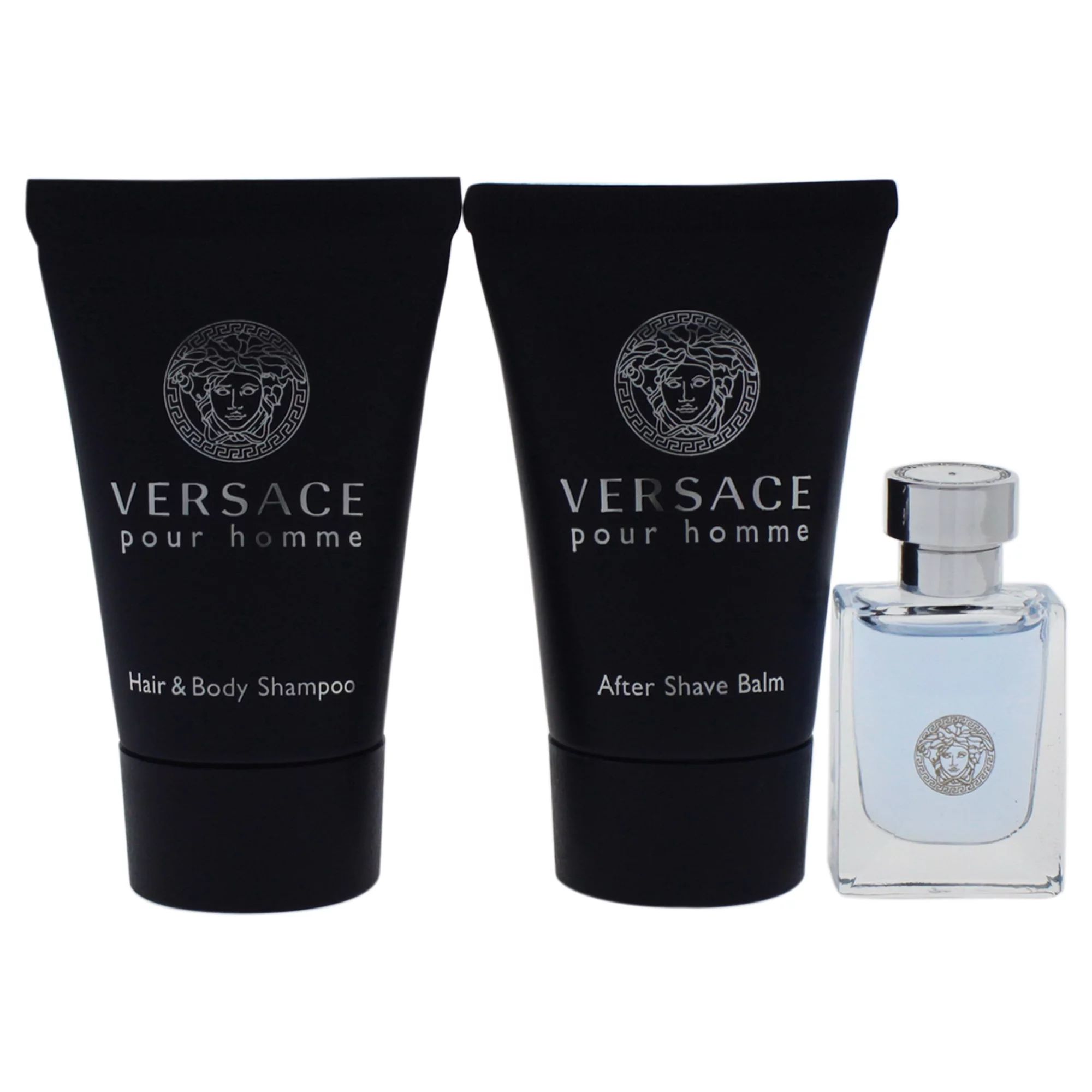 Versace Pour Homme by Versace for Men 3 Pc Mini Cologne Gift Set 0.8oz Hair & Body Shampoo, 0.17o... | Walmart (US)