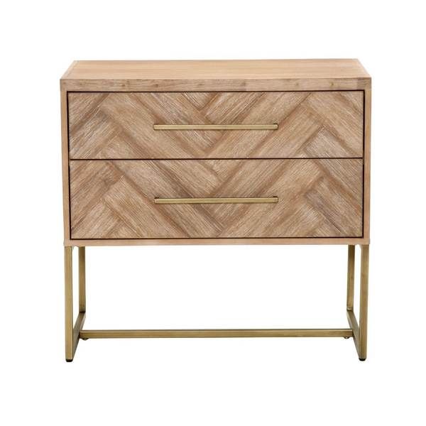 Gray Manor Laurel Beige Distressed Wood Nightstand | Bed Bath & Beyond