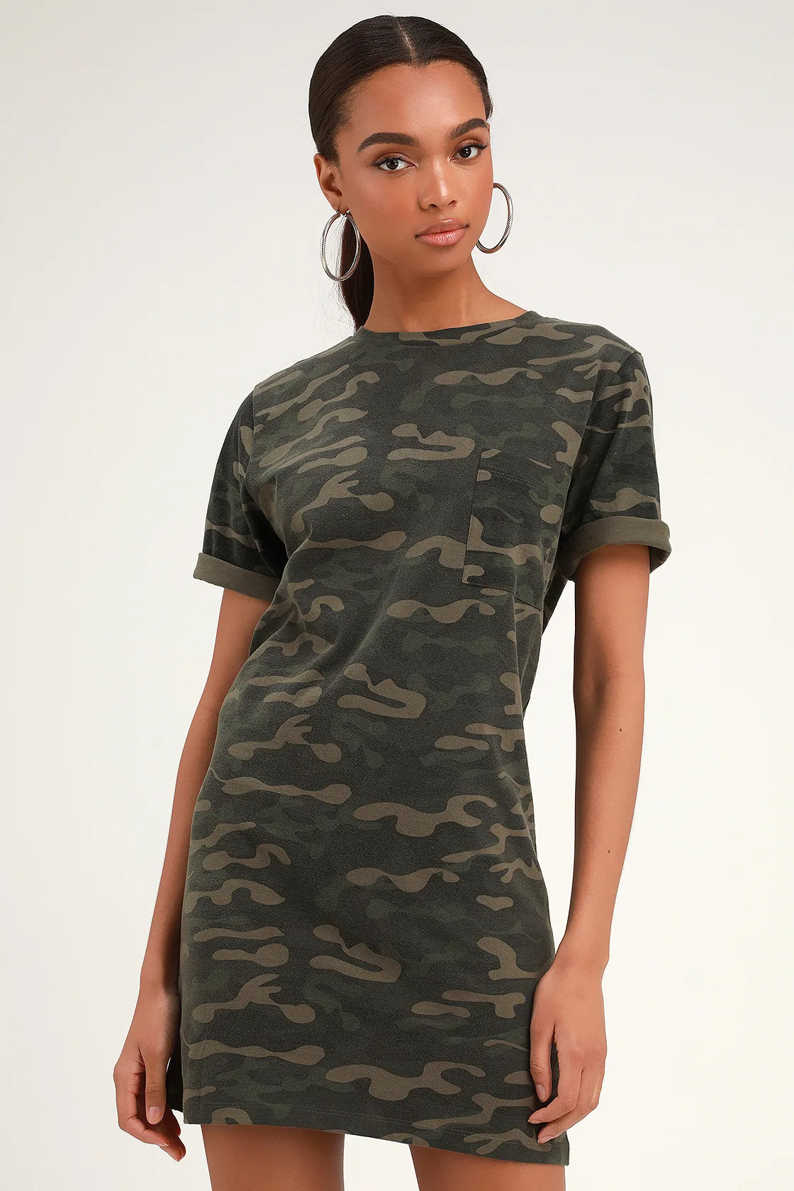 Salute Your Style Green Camo Print T-Shirt Dress | Lulus (US)