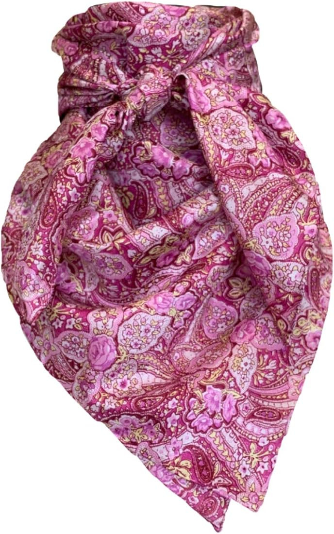 Wyoming Traders Frontier Calico Cowboy Wild Rag 100% Silk Scarf Bandana Multiple Colors 34.5" | Amazon (US)