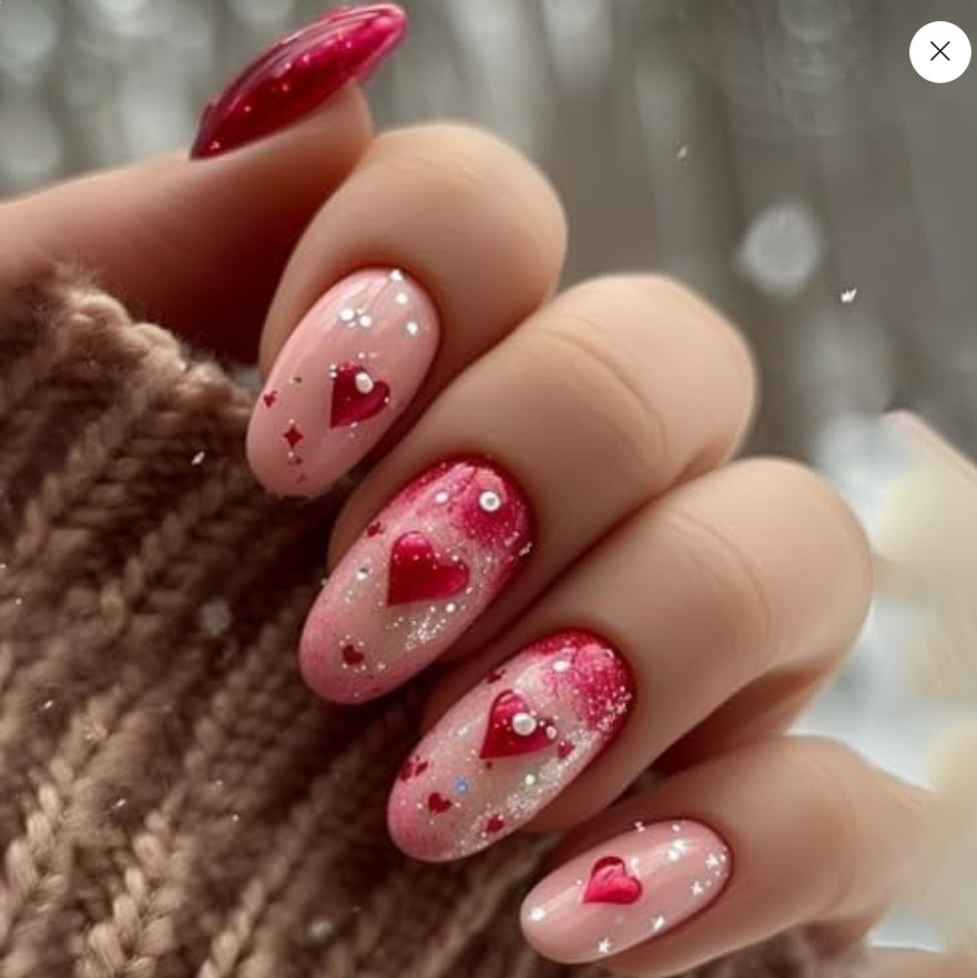 Love is in the air with these beautiful Valentines Day  Nails 

 #LTKValentine #LTKgrwm #LTKootd