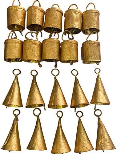 DIYANA IMPEX Vintage Indian Tin Bells Rustic Chime Vintage Jingle Bell Cow Bells Christmas Tree C... | Amazon (US)