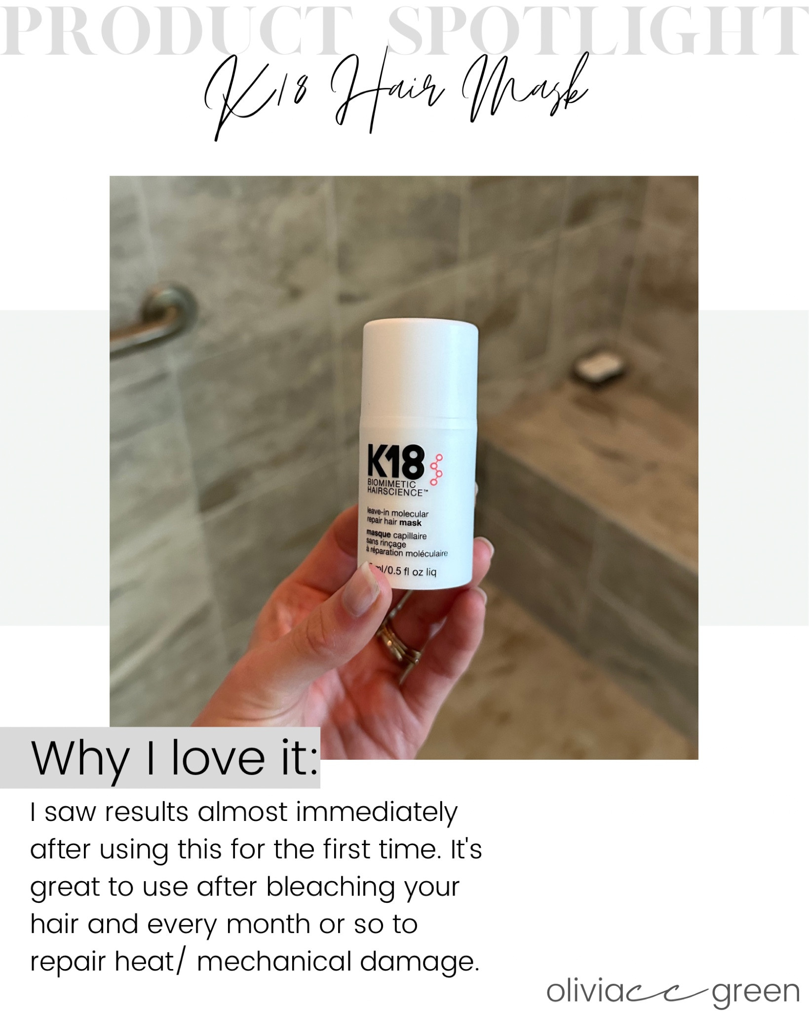 I use this k18 hair mask after shampooing twice. Wring out as much water as possible out of your hair. Apply this and wait 4 minutes. Don’t rinse. Then, add your conditioner and rinse. 👌🏼

#LTKbeauty #LTKunder100