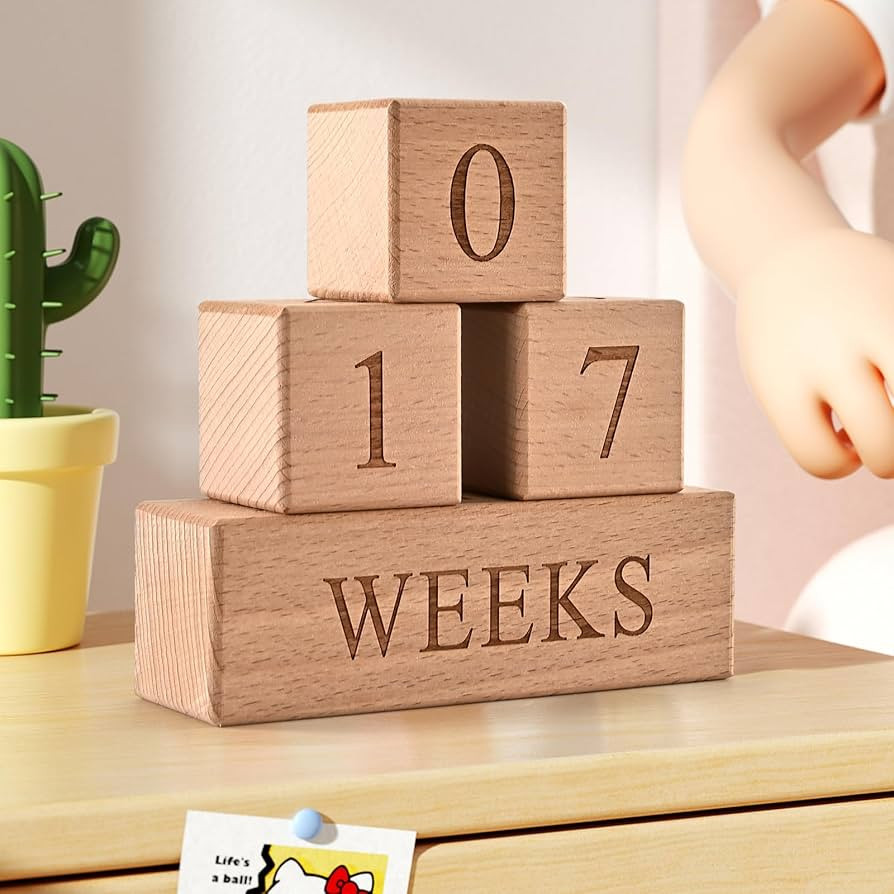 Baby Milestone Blocks - Handcrafted Wooden Number Blocks for Milestones - Days, Weeks, Months, Ye... | Amazon (US)