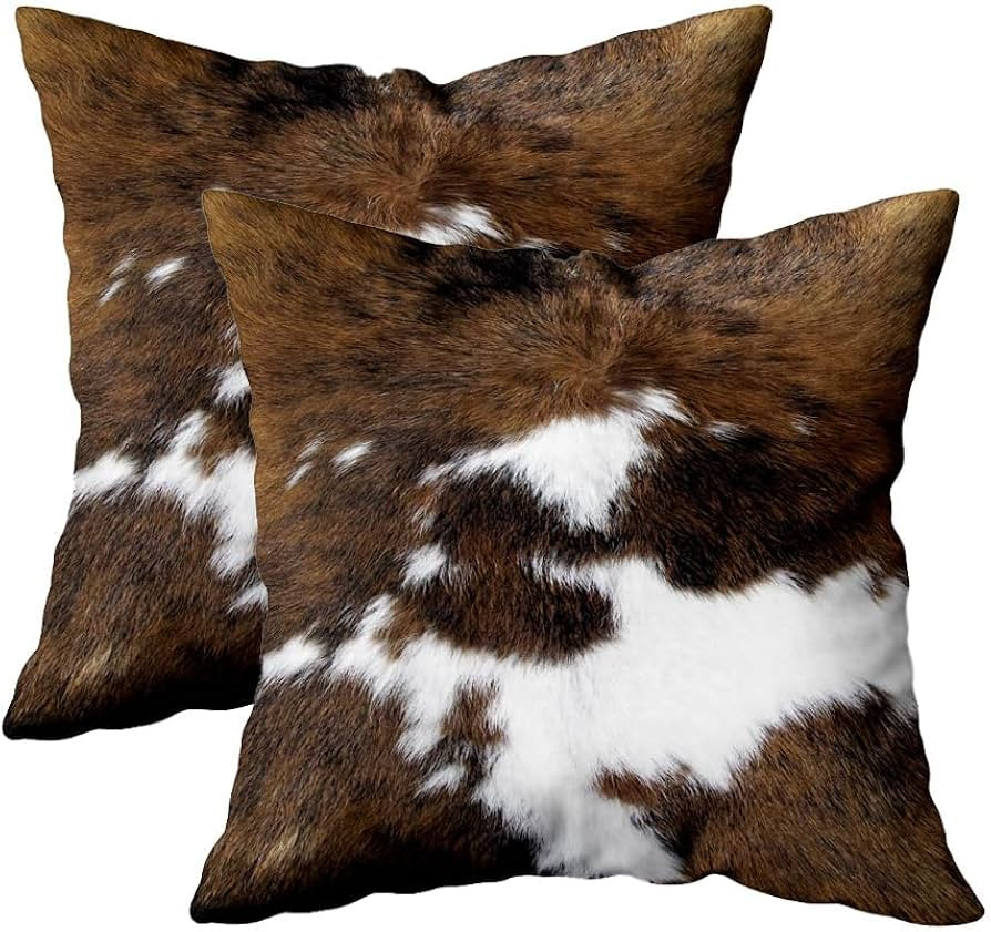 TOMWISH Pack of 2 Christmas Cowhide Printing Western 18x18 Pillow Cover | Amazon (US)