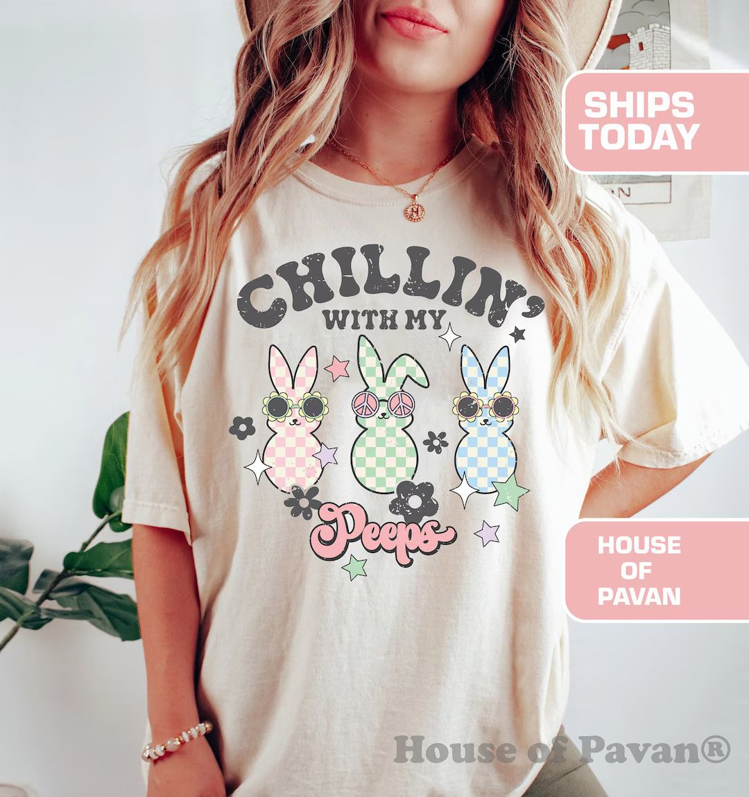 Easter Peeps T-shirt, Hello Spring Tshirt,  Funny Kids Easter Tee, Cute Bunny Tee, My Peeps Shirt... | Etsy (US)