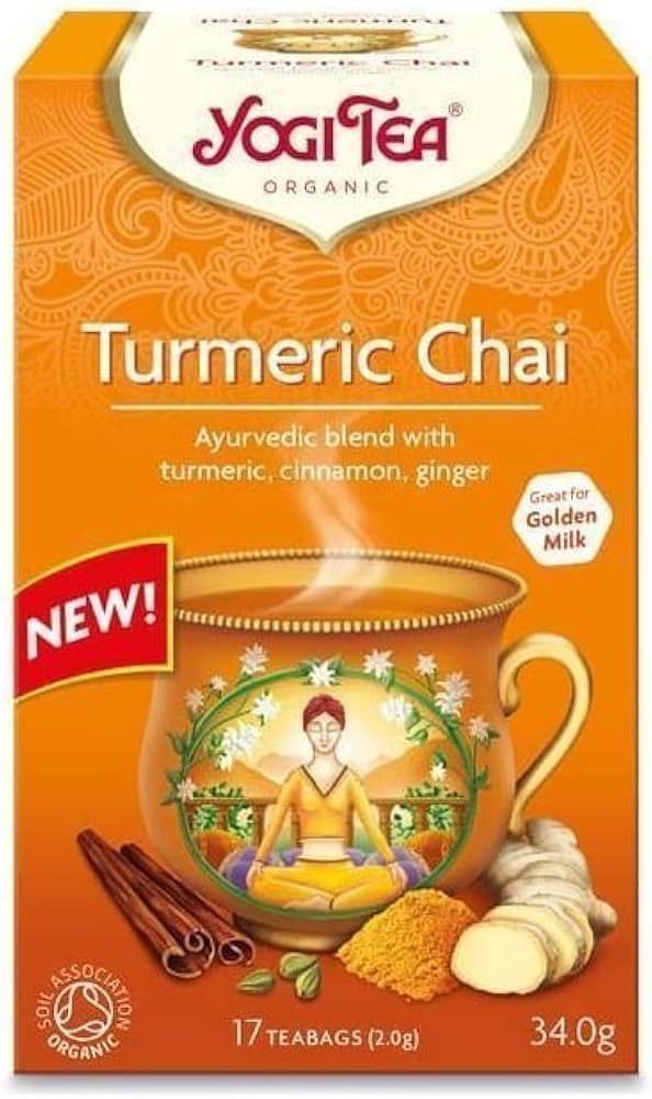 Yogi Organic Tea Turmeric Chai 17 Tea Bags 34g Blend with Turmeric, Cinnamon and Ginger (1) | Amazon (UK)