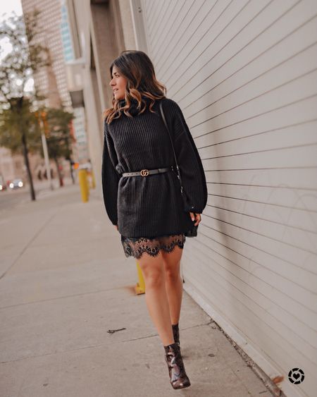 A total black look I love! Linking similar items so you can recreate this look!
Total black outfit, snake print booties, black sweater

#LTKshoecrush #LTKfindsunder50 #LTKfindsunder100
