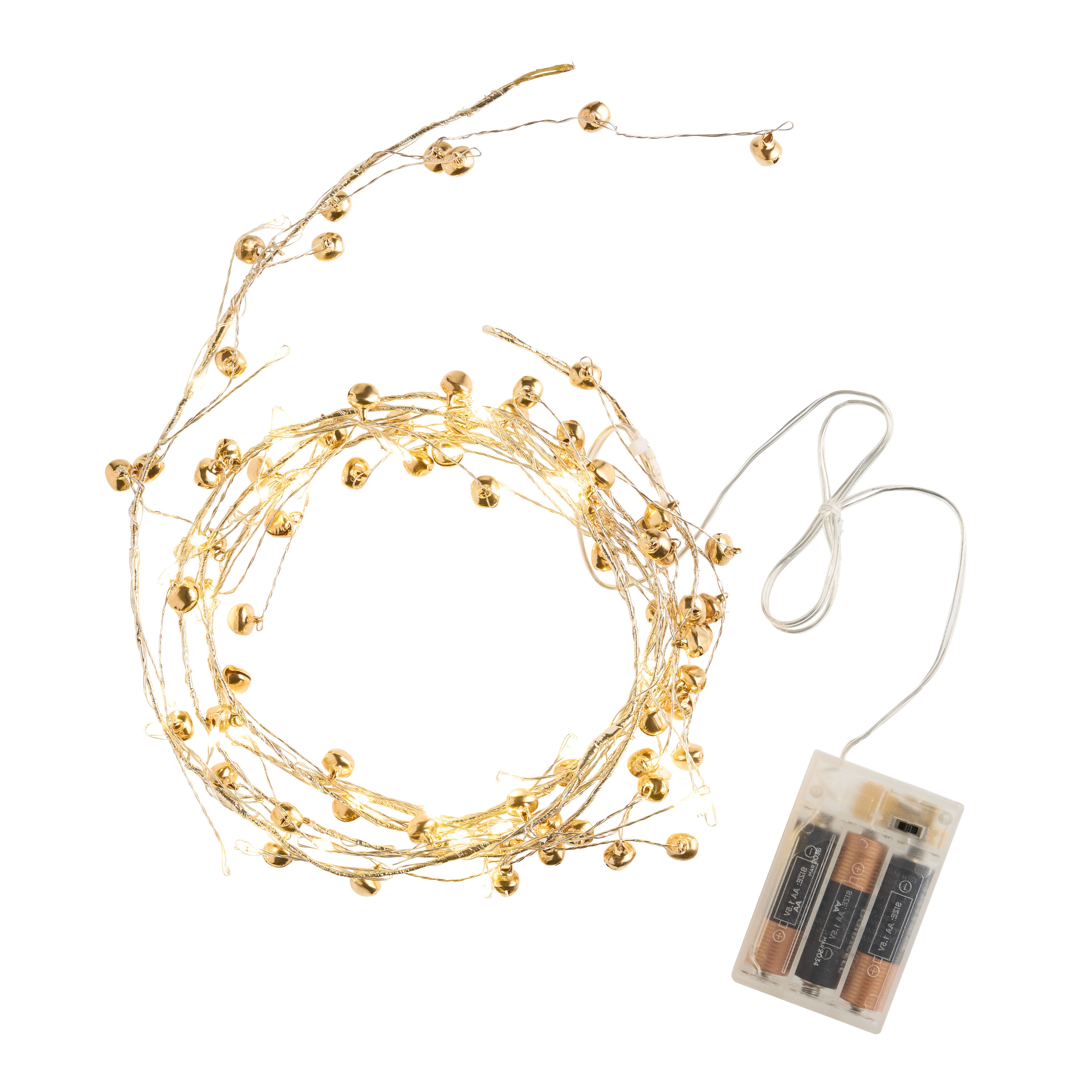 Gold Bell Micro LED Battery Operated String Light Garland | World Market
