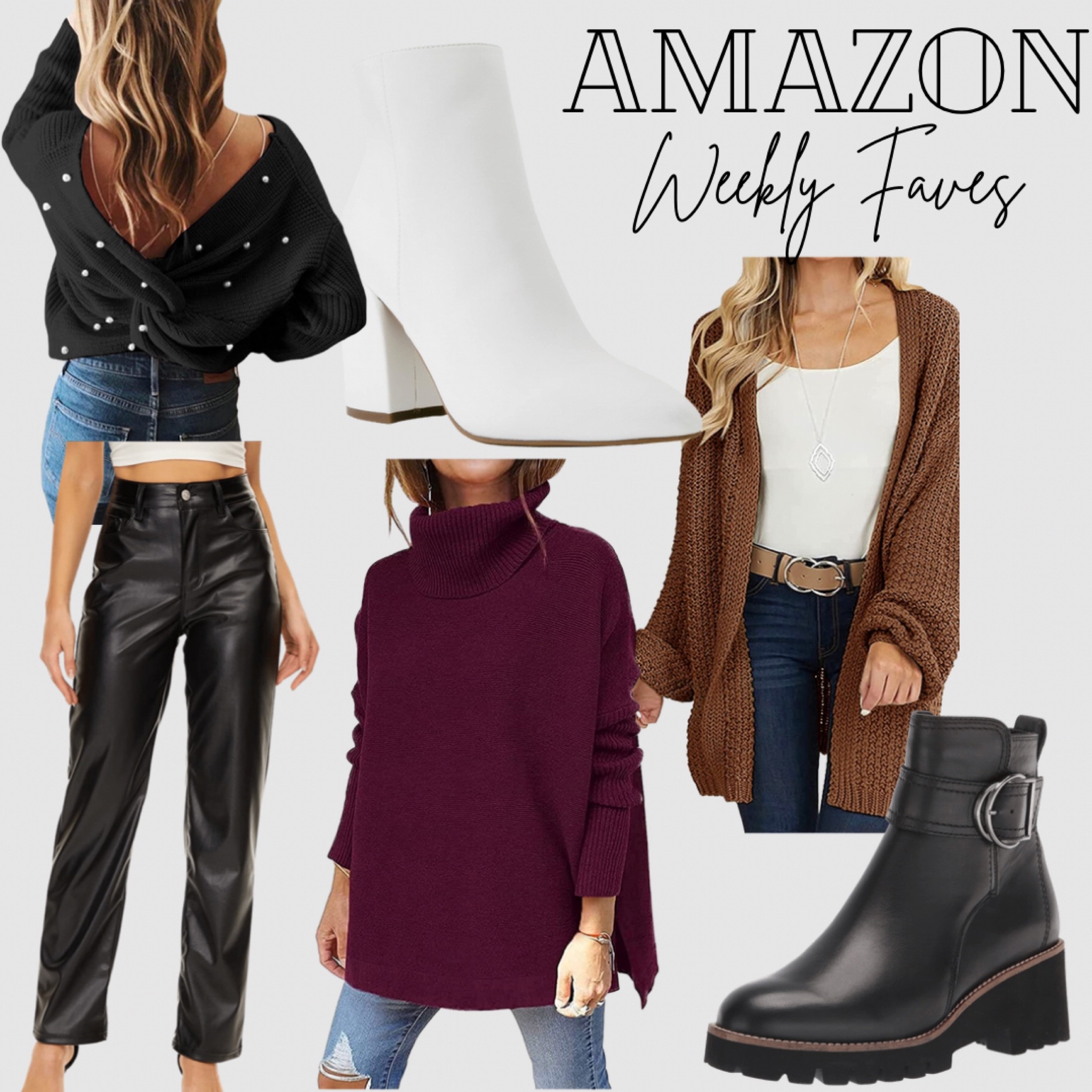 Favorite Amazon finds of the week 🖤 if I had to pick one item, the leather pants have my heart. #swoon

#LTKcurves #LTKSeasonal #LTKunder100