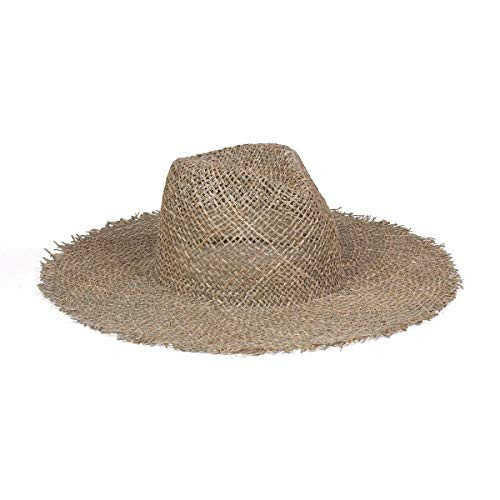 Lack of Color Women's Sunnydip Fray Woven Seagrass Fedora (Natural, Large (59 cm)) | Amazon (US)