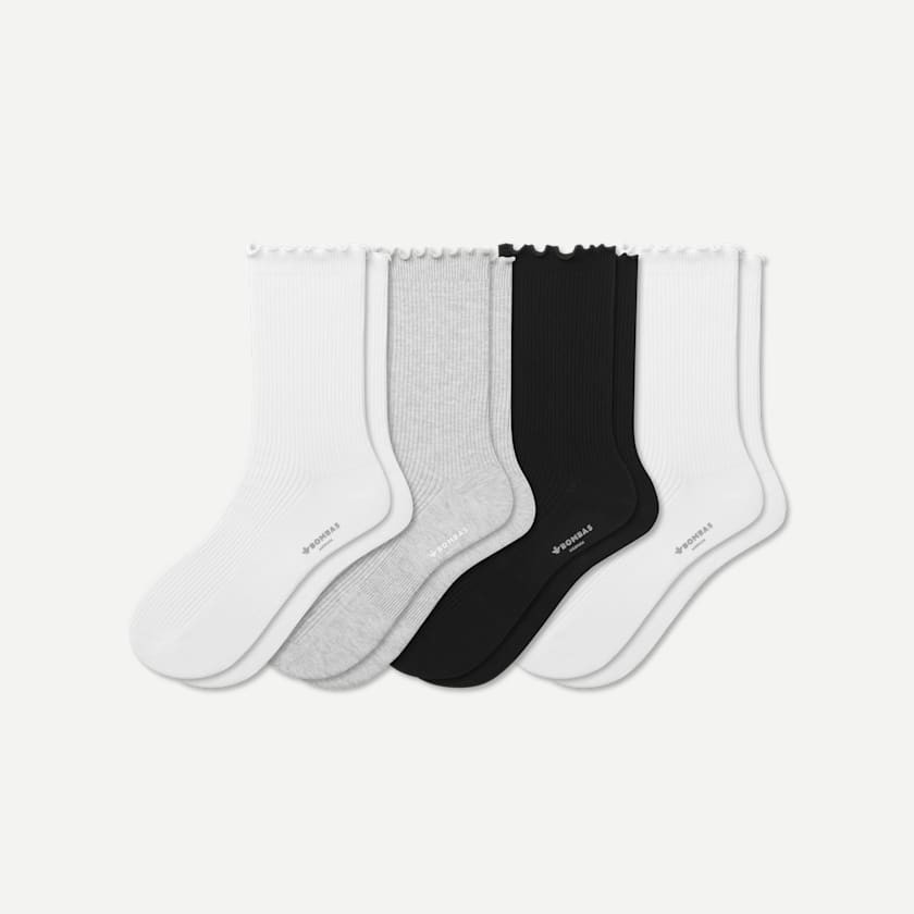Women's Ruffle Rib Half Calf Sock 4-Pack | Bombas