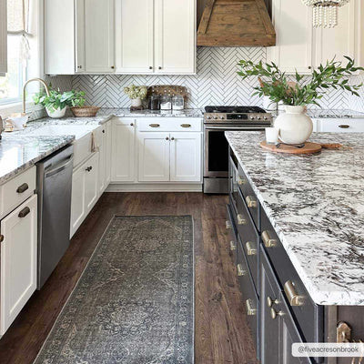 Dusty Sage Greenpoint Medallion Washable Area Rug | Boutique Rugs