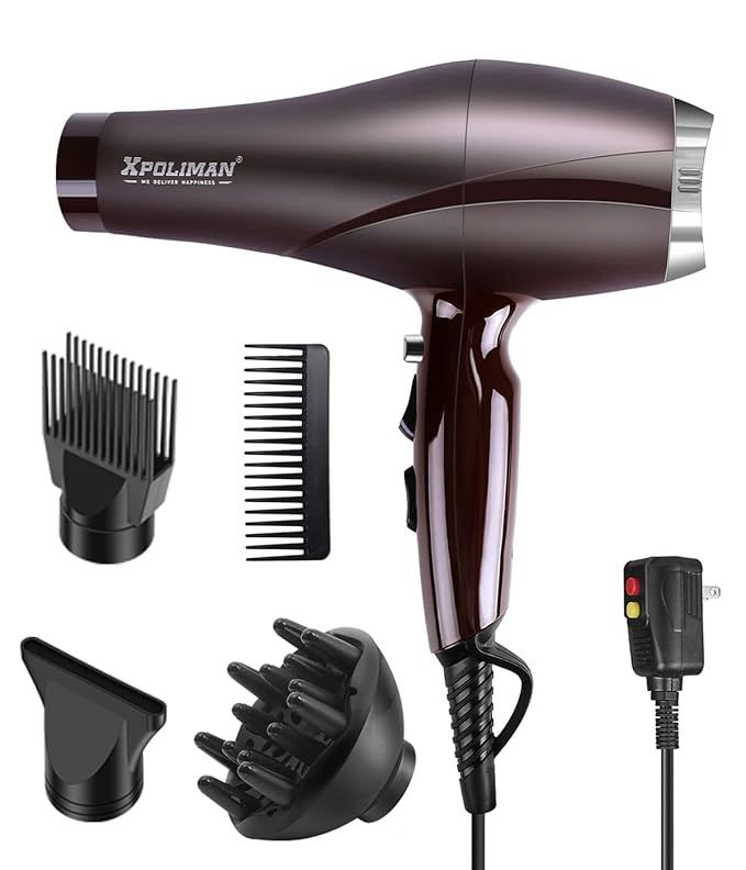 2000 Watt Hair Dryers, Xpoliman Professional Salon Hair Dryer with AC Motor, Negative Ionic Blow ... | Amazon (US)