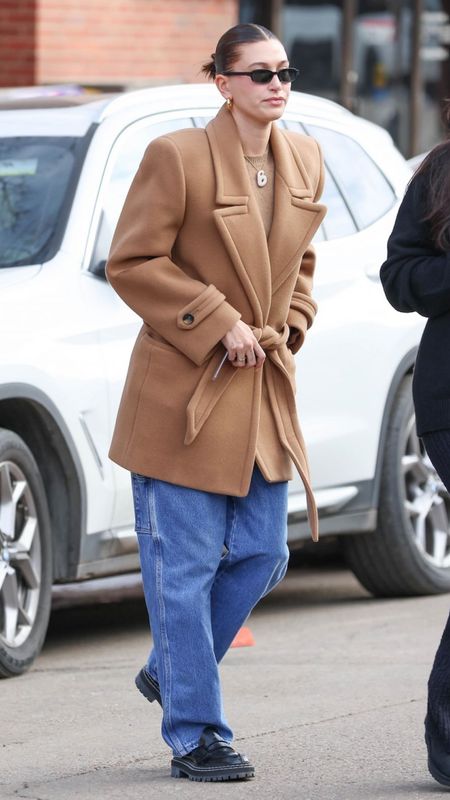One of Hailey Bieber's most asked about outfits is definitely this shopping chic one! I received so many requests to find similar options! You can find her  style Mid-Rise Loose-Straight Crop Jeans, belted wool coat, tan sweater, oval sunglasses and lug sole loafers @saks so you can re-create her entire look and it is all linked for you on my LTK page @CelebStyleGuide in the @shop.ltk app linked in my profile #saks #sakspartner #HaileyBieber #HaileyBiebercloset 



#LTKworkwear #LTKstyletip #LTKMostLoved