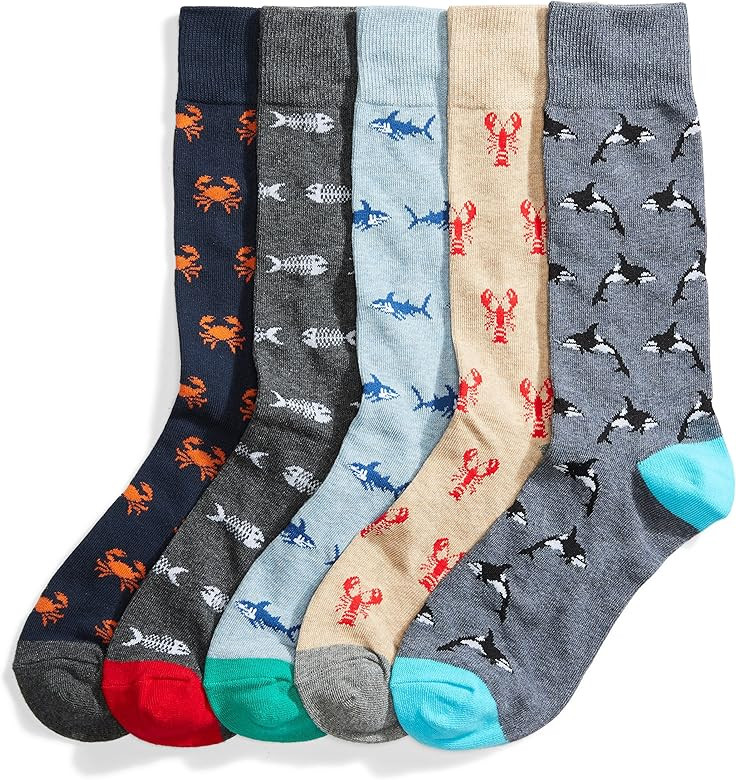 Goodthreads Men's Patterned Socks, Pack of 5 | Amazon (US)