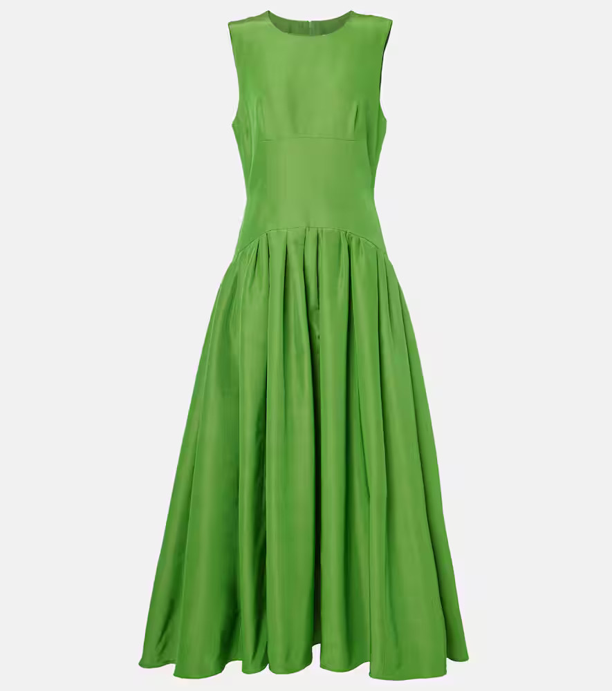 Carolina Herrera Pleated cotton-blend maxi dress | Mytheresa (US/CA)