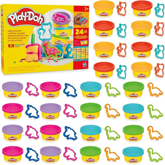 Play-Doh Party Favor Pack, Bulk 24 Pack of Modeling Compound with Cutters, Classroom Supplies for... | Amazon (US)