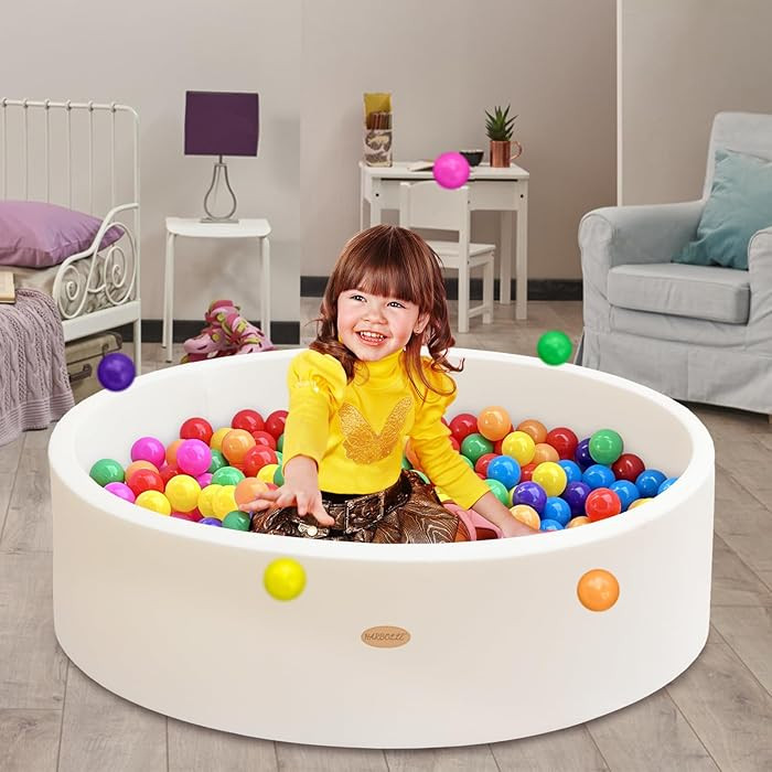 Baby Ball Pit 47.2" Soft Round Memory Foam Ball Pits NOT Included Balls Indoor Outdoor Playpen fo... | Amazon (US)