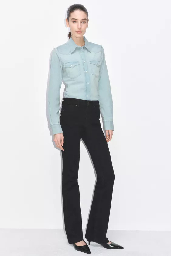 ZW COLLECTION BOOTCUT MID-WAIST JEANS | Zara UK