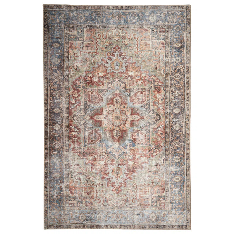 Bungalow Rose Machine Woven / Power Loomed Polyester Vintage Medallion Rug | Wayfair North America