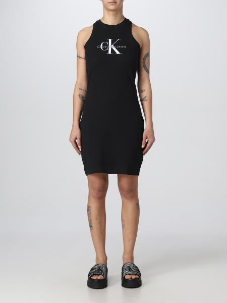 CALVIN KLEIN JEANS: dress for woman - Black | Calvin Klein Jeans dress J20J220754 online at GIGLI... | Giglio.com - Global Italian fashion boutique