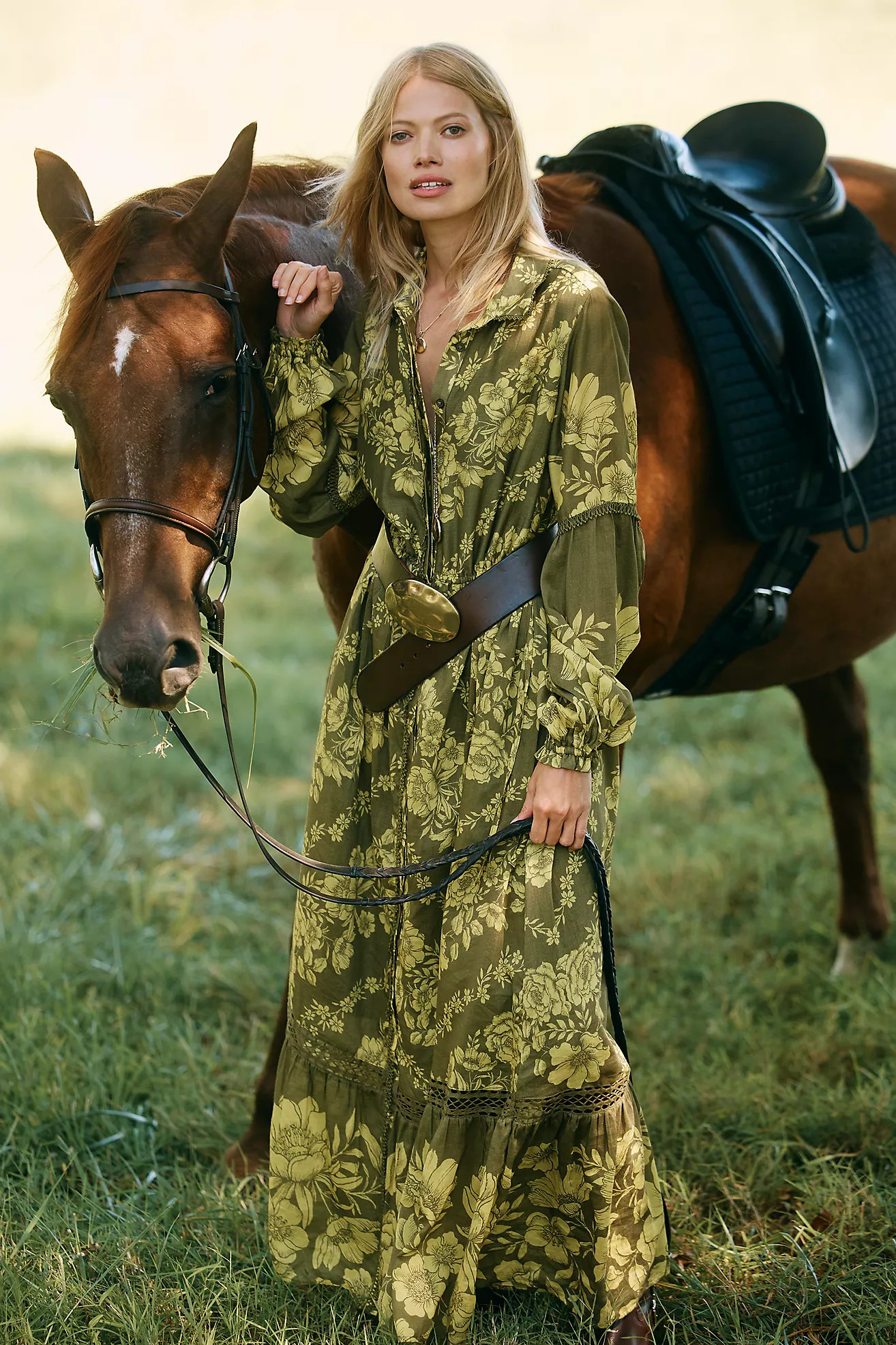 The Eleanora Printed Buttondown Midi Shirt Dress | Anthropologie (US)