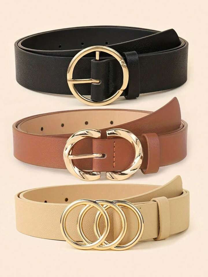 1/3pcs Women Minimalist Fashion Versatile Waist Belt, Pants/Dress Classic Belt With Triple/Dual/S... | SHEIN