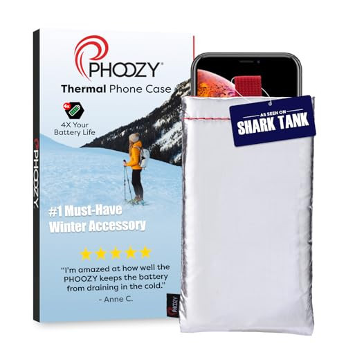 PHOOZY Thermal Phone Case for Cold Weather | Insulated Phone Pouch Extends Battery Life 3X | Snow-Proof & Water-Resistant | Snowboard & Skiing Accessories | Seen on Shark Tank (Apollo Silver - Large) | Amazon (US)