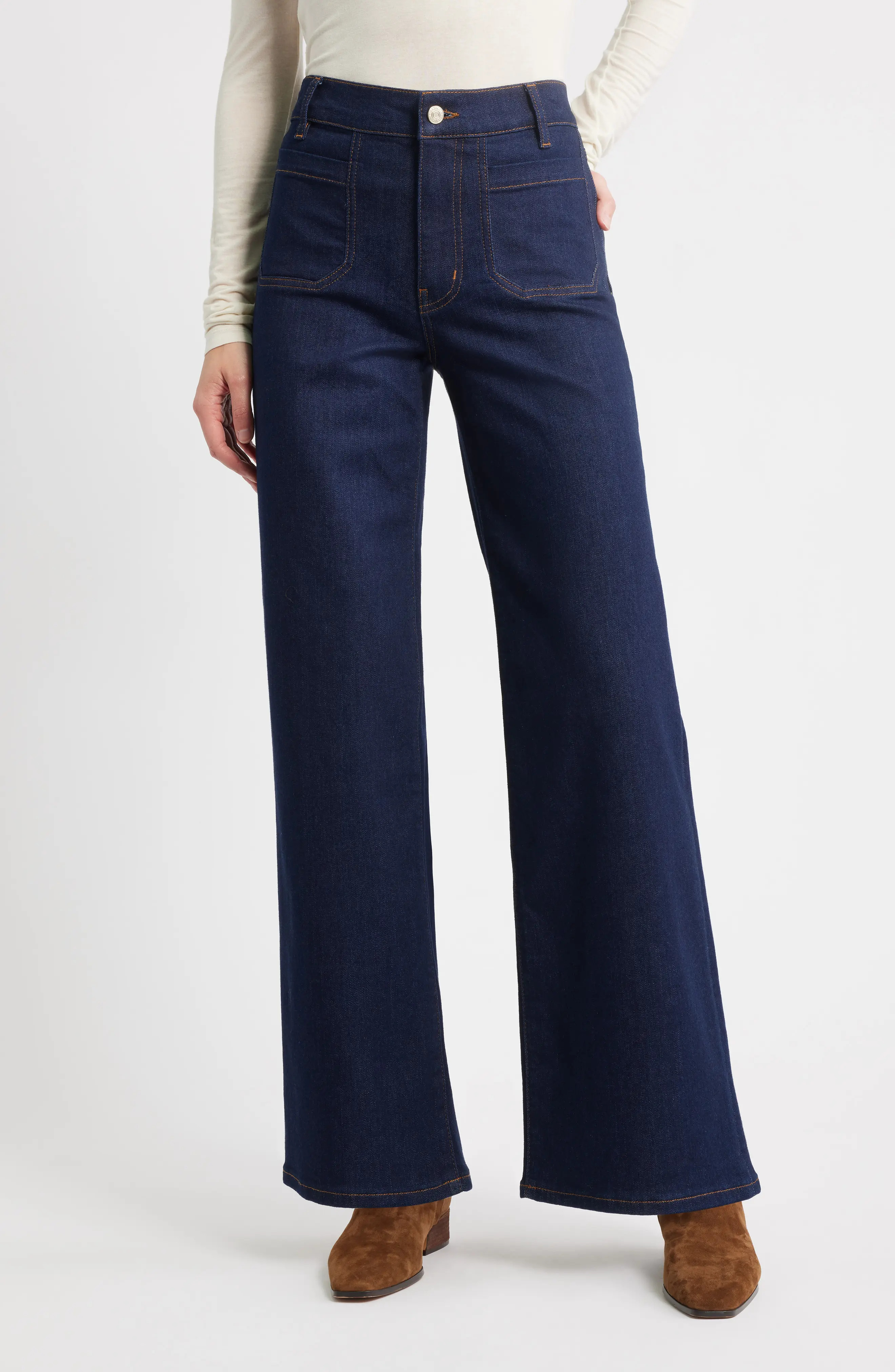 Le Slim Palazzo Patch Pocket High Waist Wide Leg Jeans (Women) | Nordstrom | Nordstrom