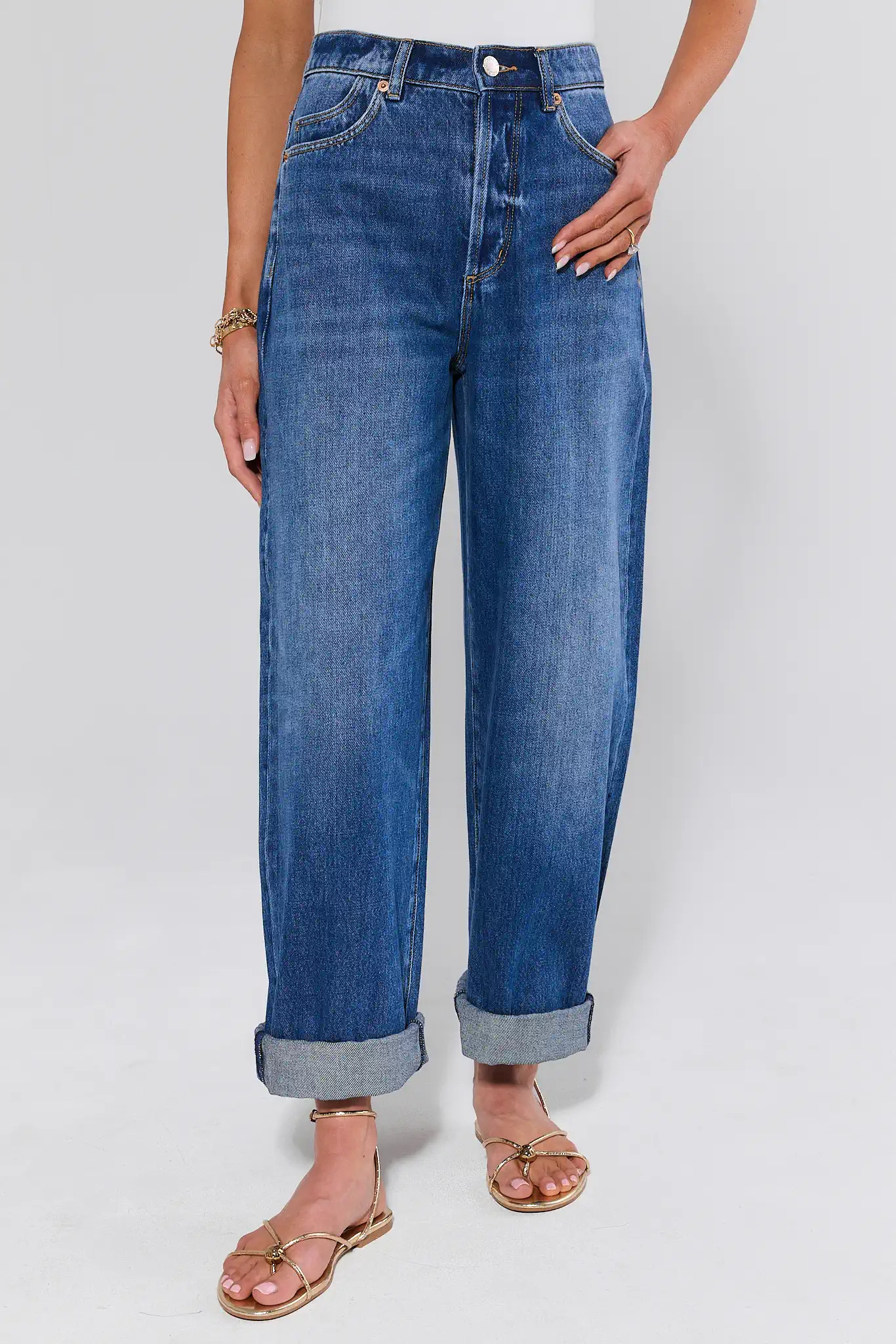 Gigi Dark Wash Barrel Jeans by Rolla's | Avara