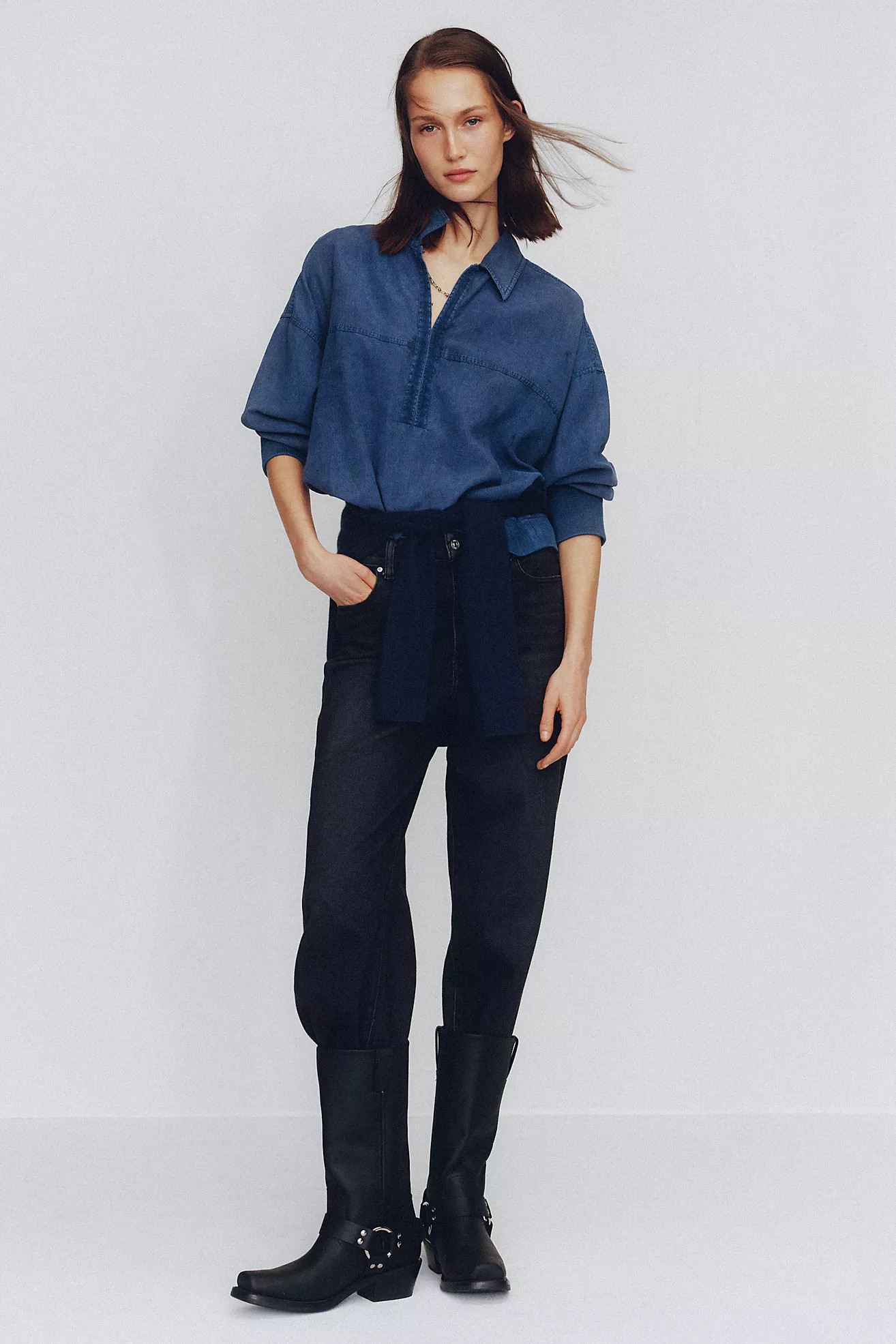 PAIGE Anessa Twist Seam High-Rise Wide-Leg Jeans | Anthropologie (US)