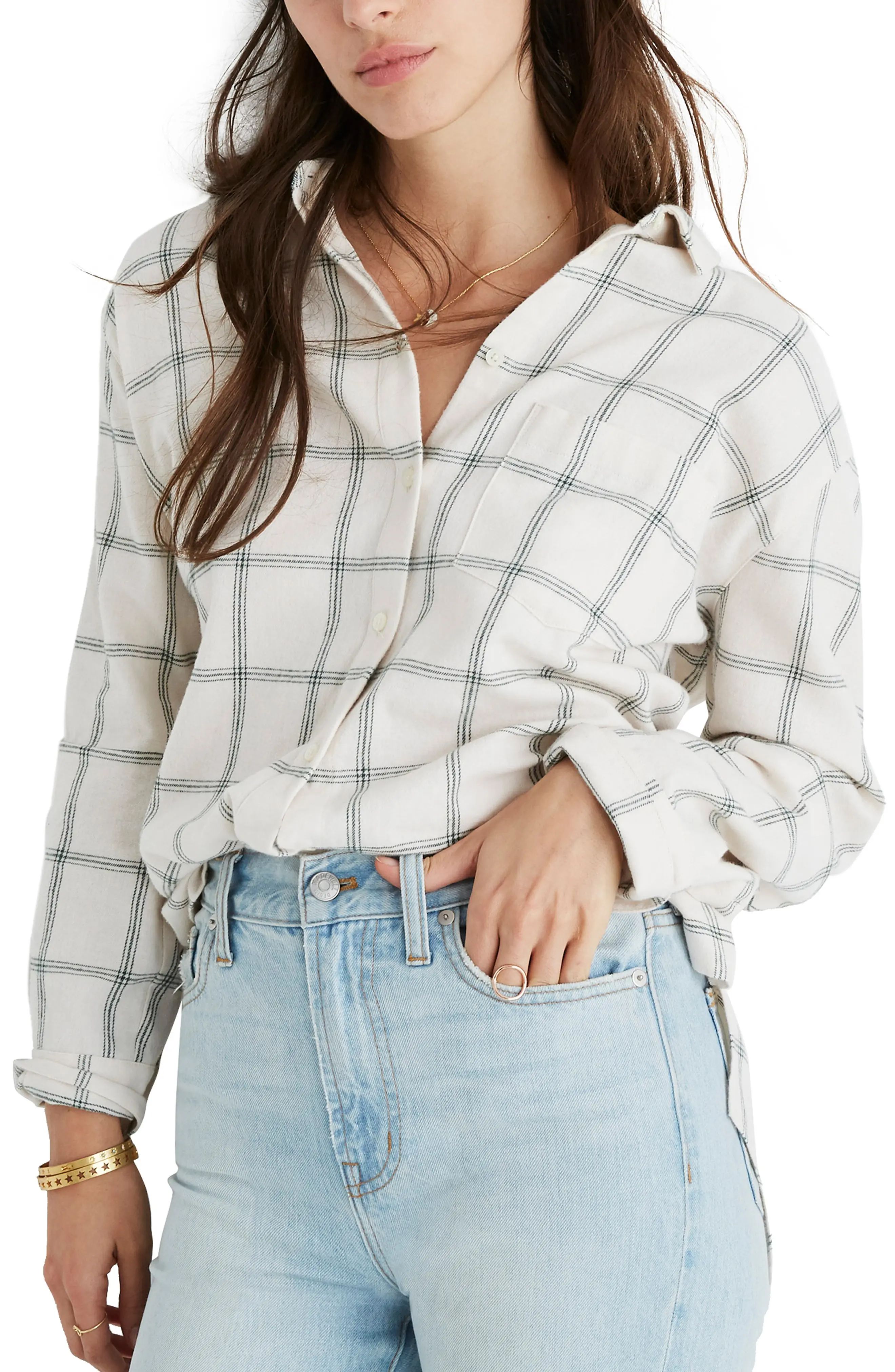 Madewell Oversize Ex-Boyfriend Flannel Shirt (Regular & Plus Size) | Nordstrom