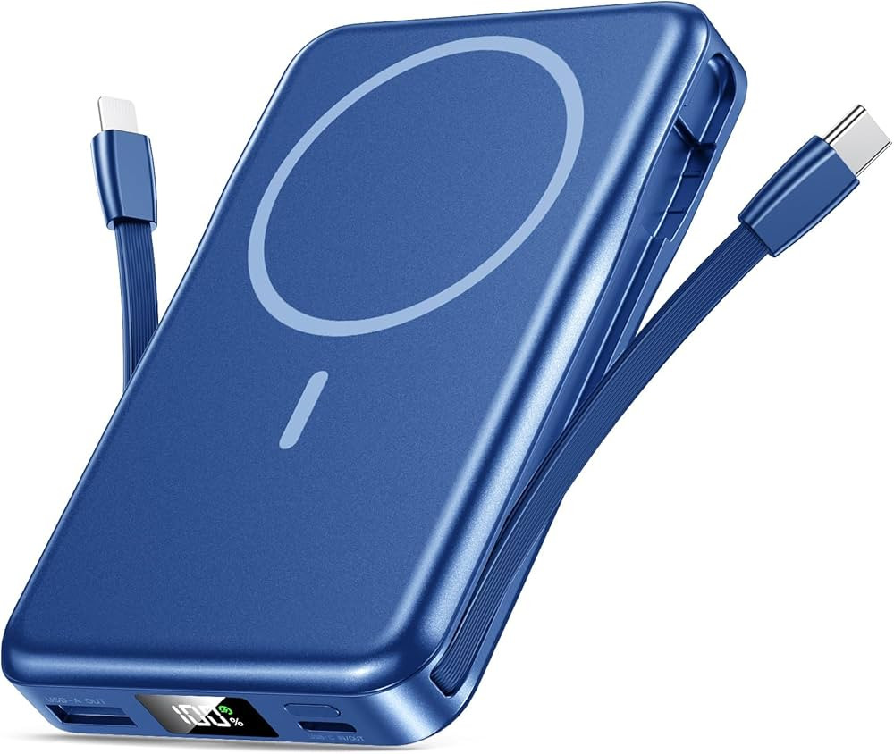 for Magsafe Battery Pack, Magnetic Portable Charger with Built in Cable, 10000mAh Power Bank, 20W... | Amazon (US)