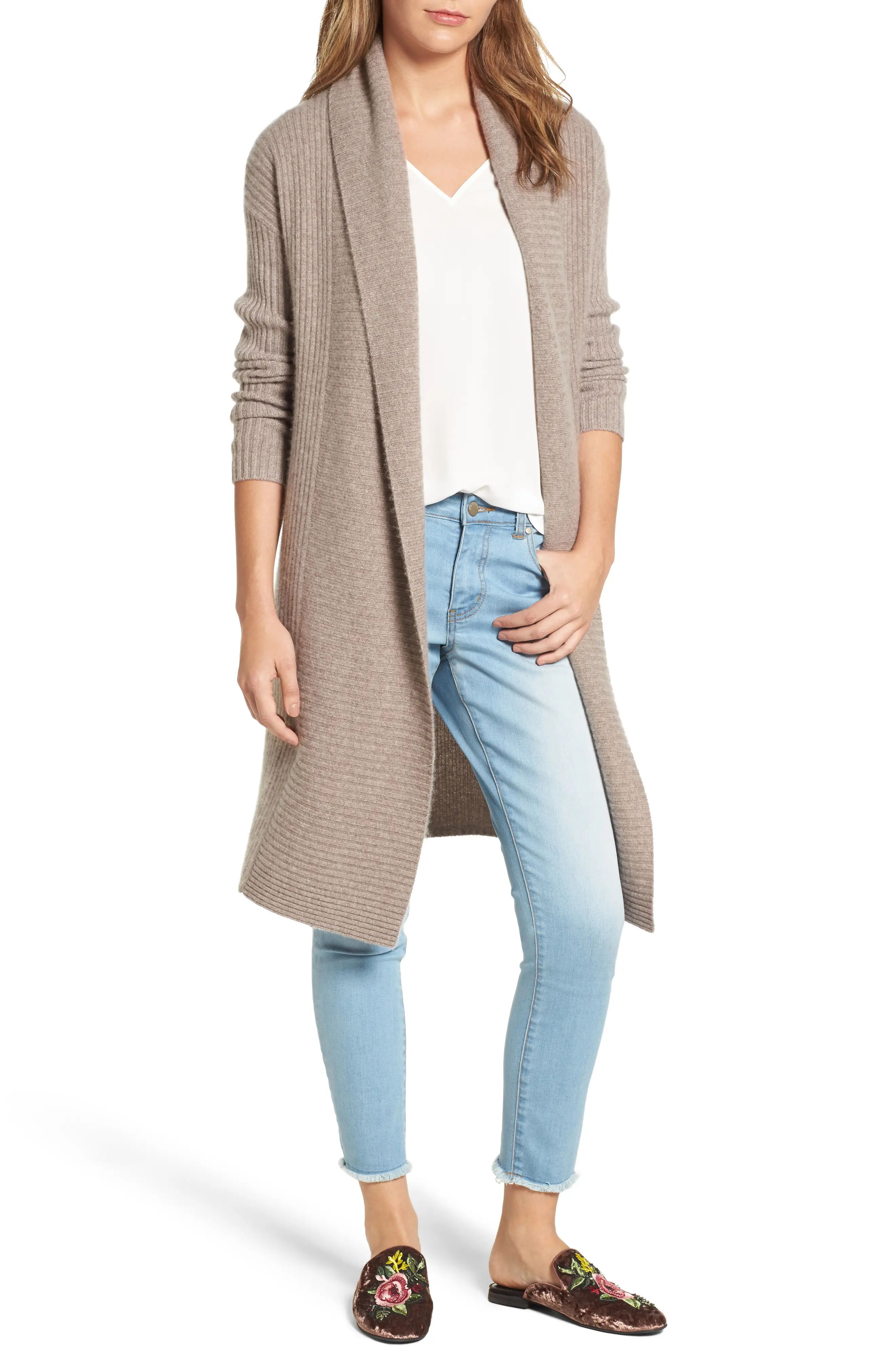 Long Ribbed Cashmere Cardigan | Nordstrom