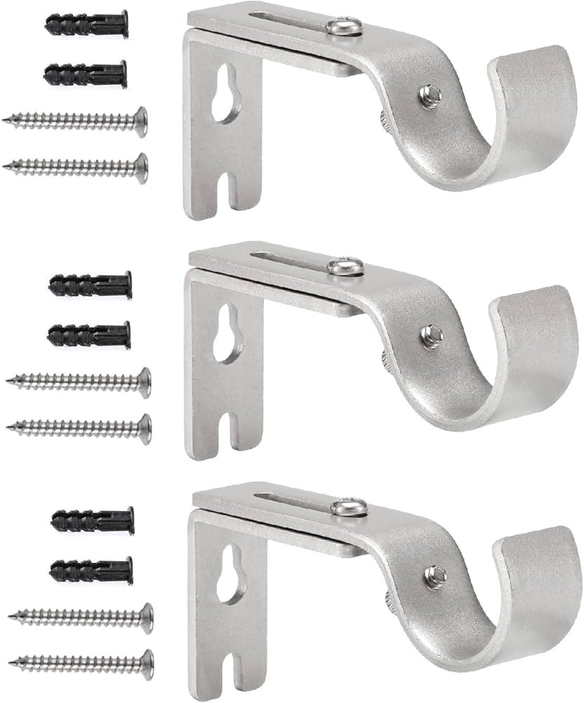 Creatyi Adjustable Curtain Rod Brackets 1 Inch Curtain Rod Brackets Heavy Duty Curtain Rod Bracke... | Amazon (US)