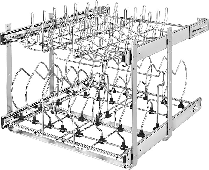 Rev-A-Shelf 2-Tier Kitchen Cabinet Pullout 20.75" Cabinet Organizer for Pots, Pans, and Lid Cookw... | Amazon (US)