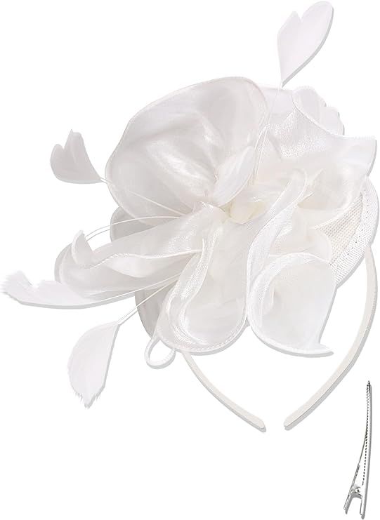 Fascinators Hat Tea Party Derby Headwear Wedding Cocktail Hair Clip Bowler Feather Flower for Gir... | Amazon (US)