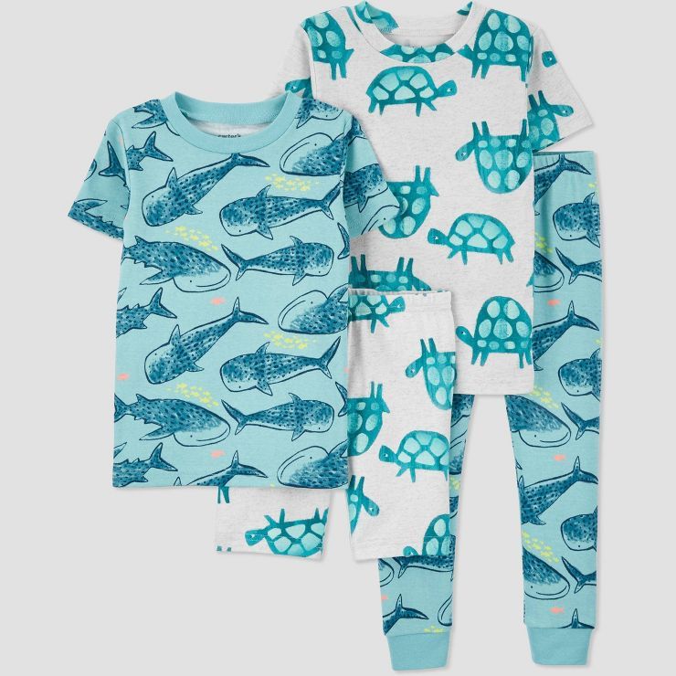 Carter's Just One You®️ Toddler Boys' 4pc Sea Turtle Snug Fit Pajama Set - Blue | Target