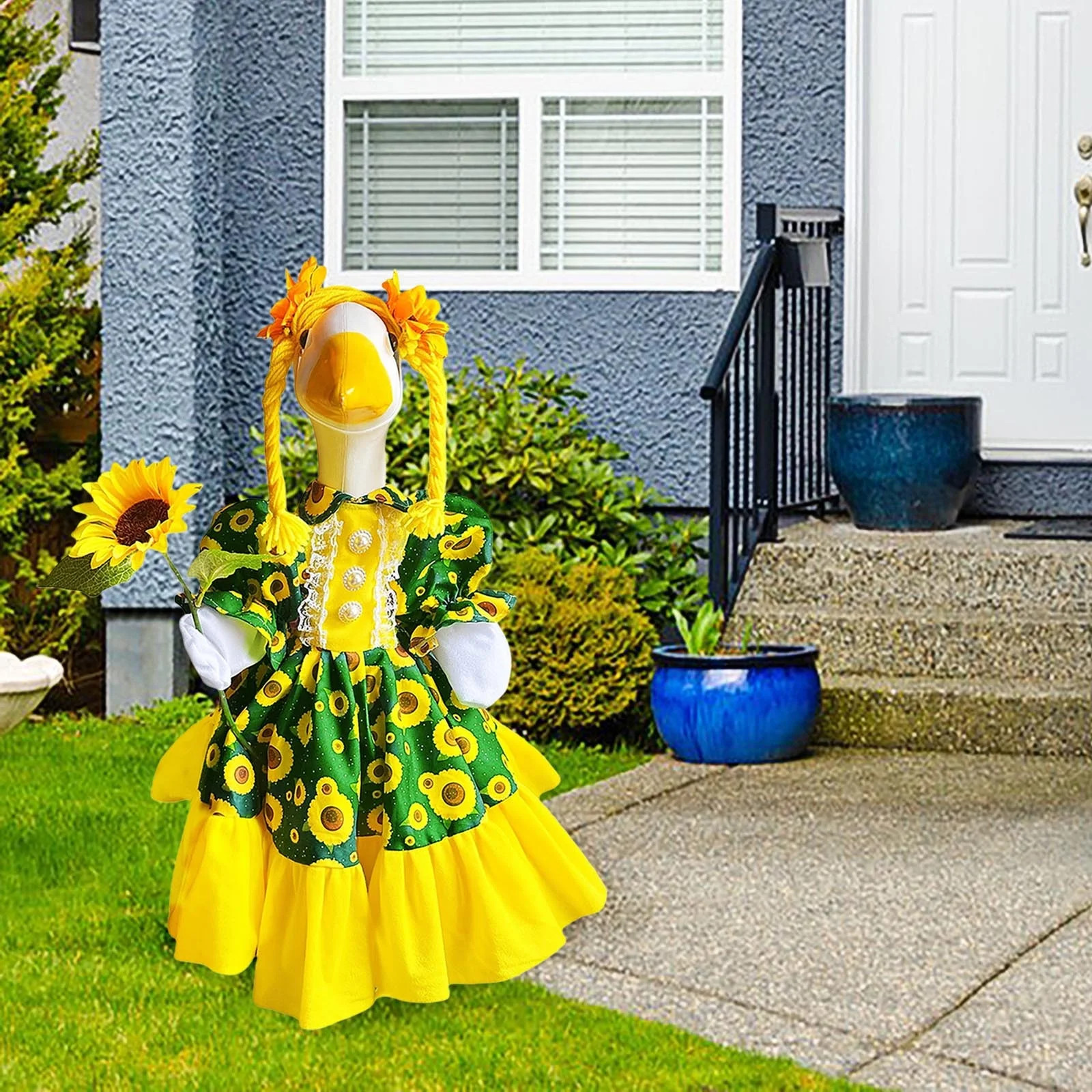 IGEED Sunflower Porch Goose Outfits Cute and Fun Porch Goose Clothes Fit 23” Geese for Lawn Yar... | Walmart (US)