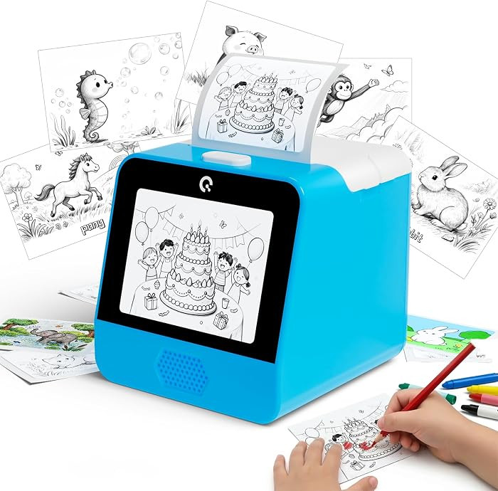 Ognee AI Voice Sticker Printer for Kids, Display Screen Super High 300 DPI | Amazon (US)
