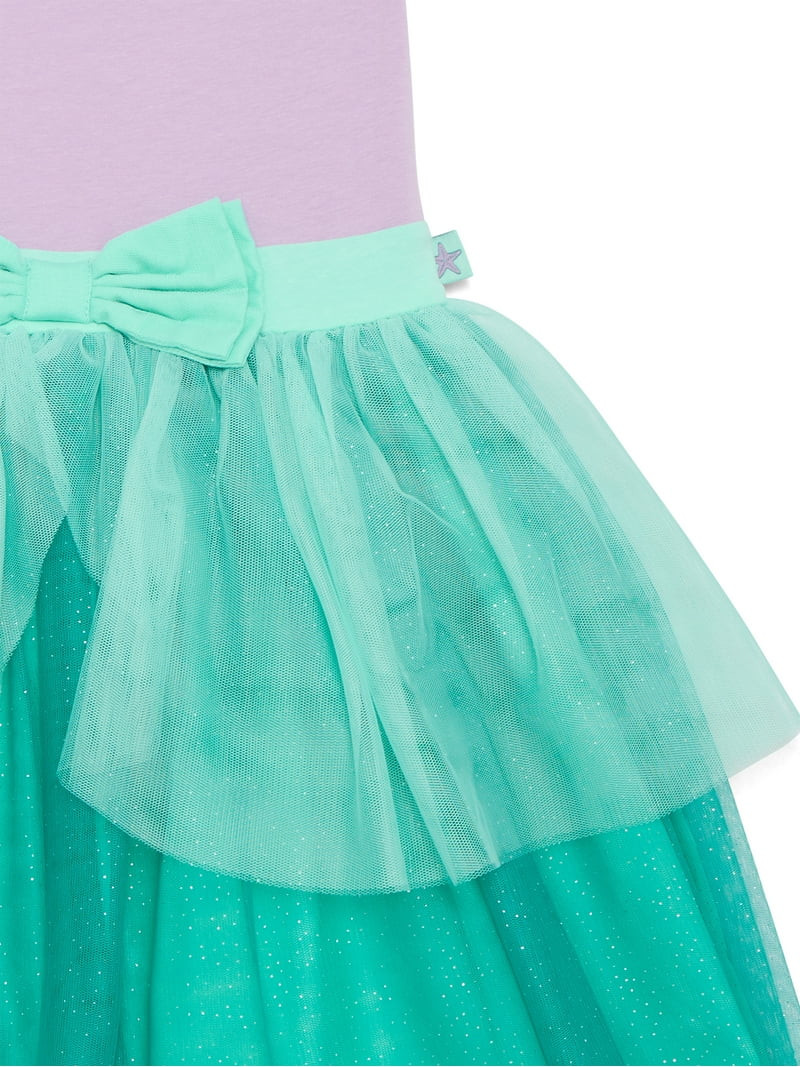 Disney Princess Girls The Little Mermaid Ariel Cosplay Dress with Short Puff Sleeves, Sizes 4-12 | Walmart (US)
