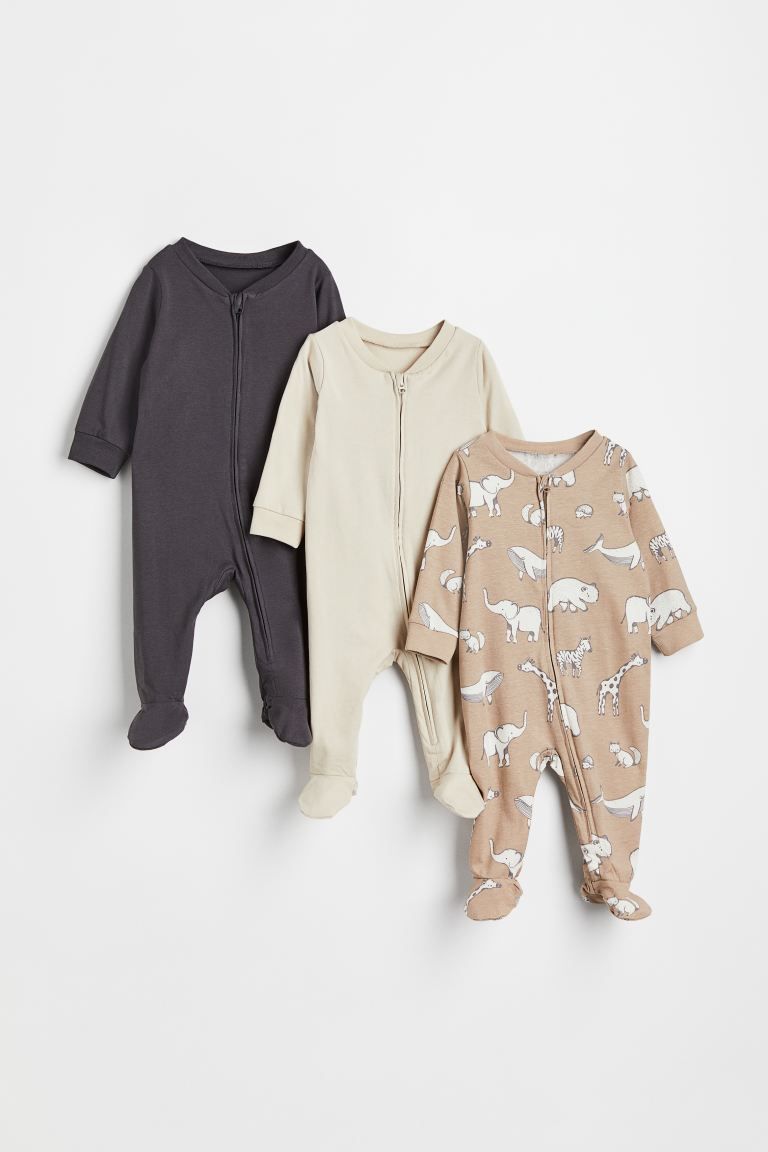 3-pack Jumpsuits with Zipper | H&M (US)