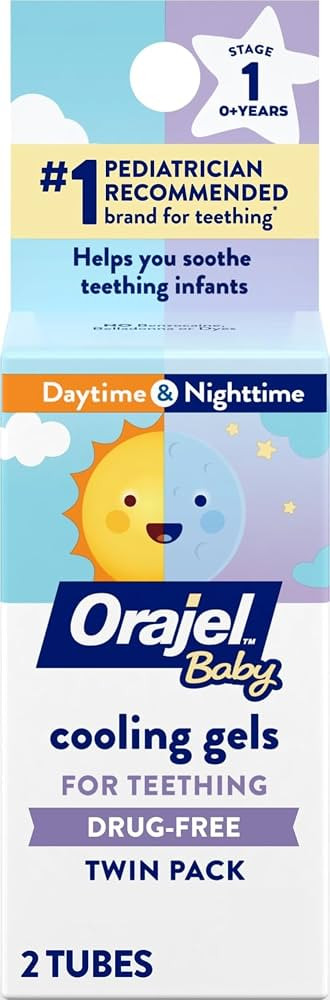 Orajel Baby Daytime & Nighttime Cooling Gels for Teething, 0.18 Oz, 2-Pack | Amazon (US)