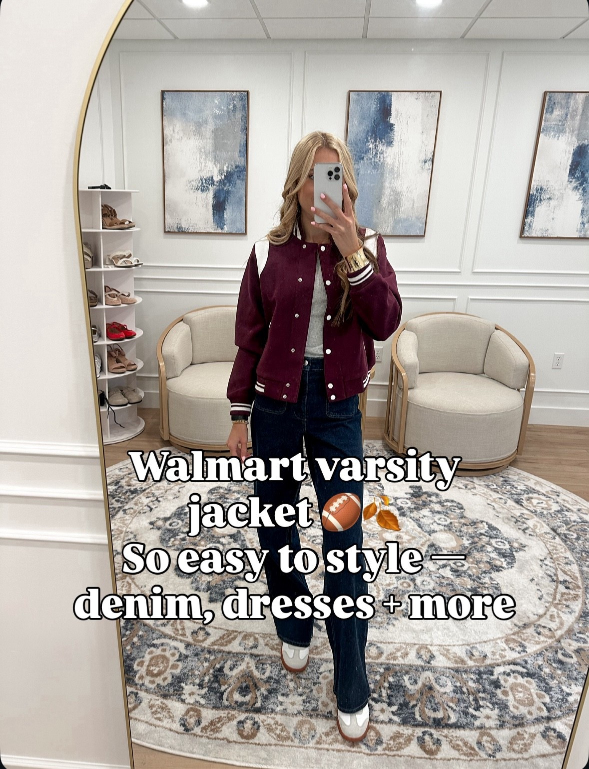 @walmartpartner @walmartfashion #walmartfashion Varsity vibes but make it chic 🍂 This Walmart varsity jacket is such an easy piece to throw on — works with denim, sneakers, even layered over dresses. Sporty, trendy, and under $40 🙌

📏 Wearing a Small (true to size).
✨ Comes in multiple colors and styles effortlessly with everything in your fall closet.

#LTKFindsUnder50 #LTKSeasonal #LTKStyleTip