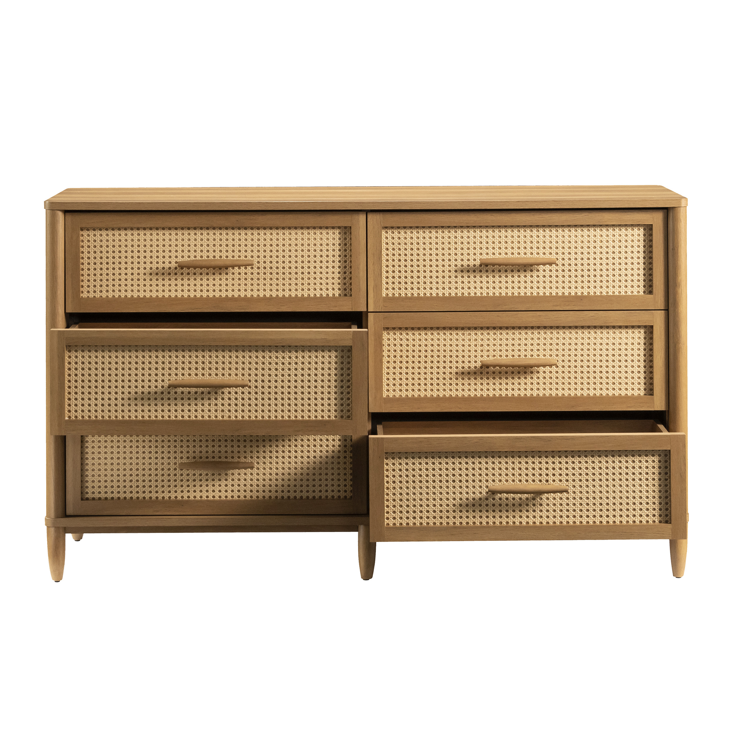 Better Homes & Gardens Springwood Caning 6-Drawer Dresser, Light Honey Finish | Walmart (US)