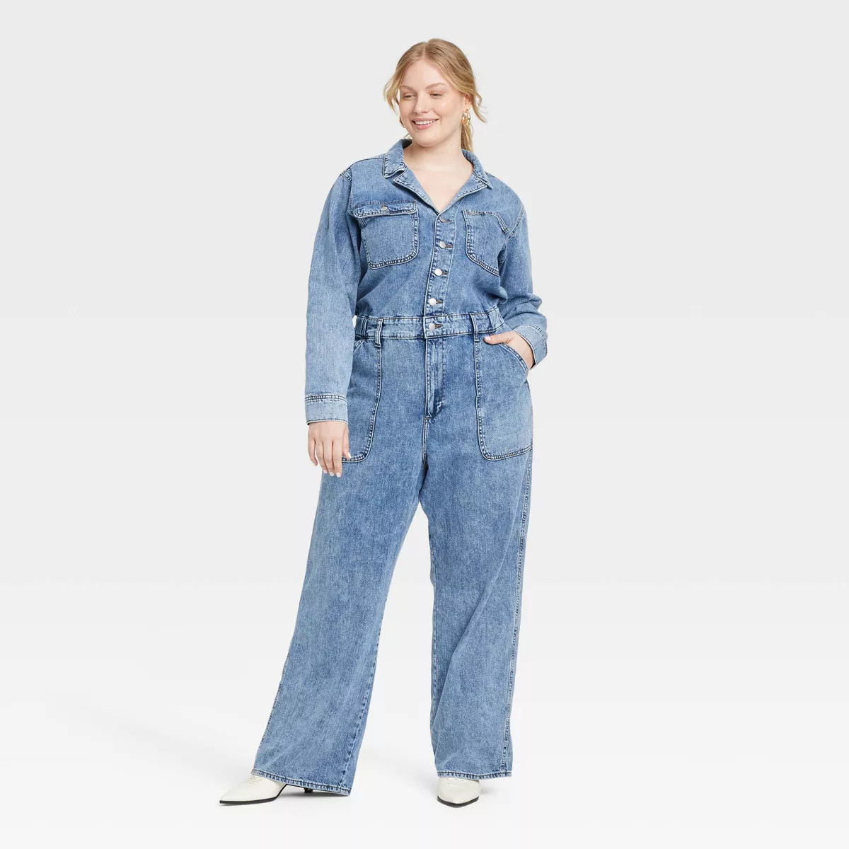Women's Long Sleeve Utility Baggy Denim Jumpsuit - Universal Thread™ | Target