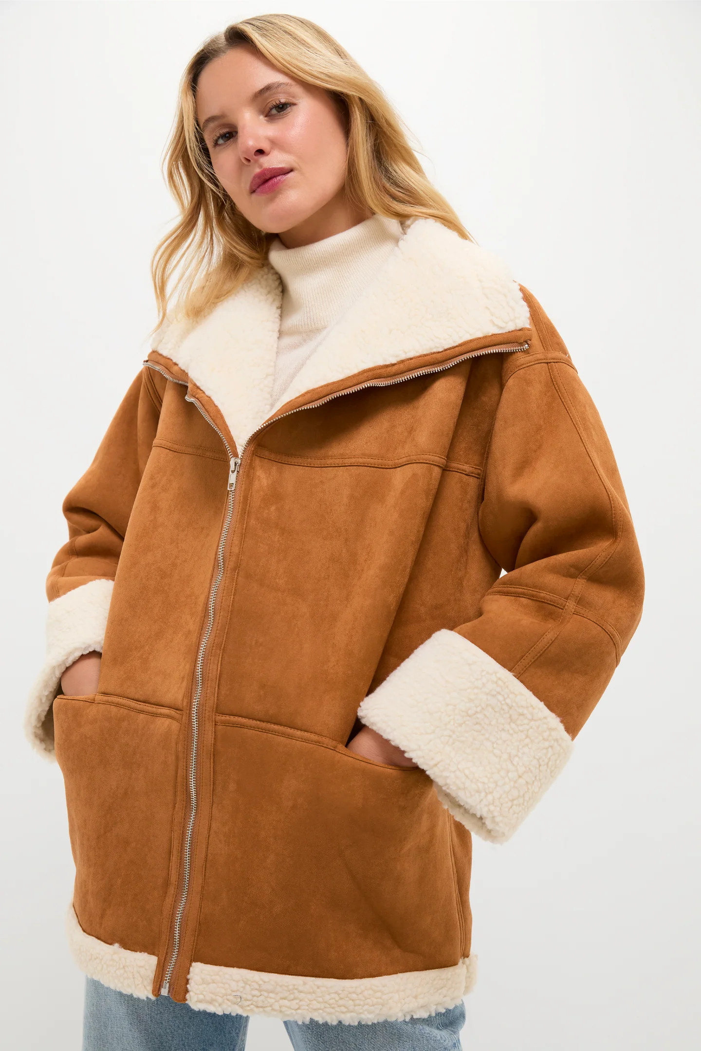 Camel Fur Trim Suede Coat | Tuckernuck (US)